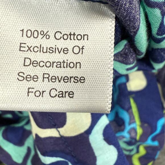 Vera Bradley Button Down Top Size Large Blue Floral Long Sleeve Lightweight - Picture 4 of 5